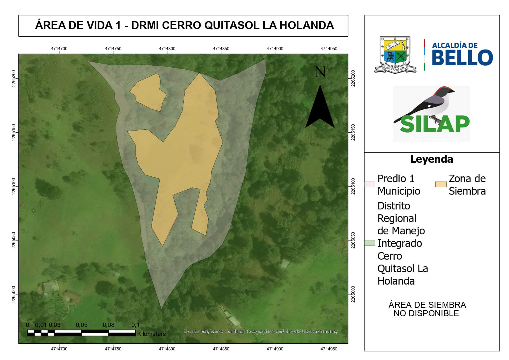 Mapa de predio 2 con zonas de siembra