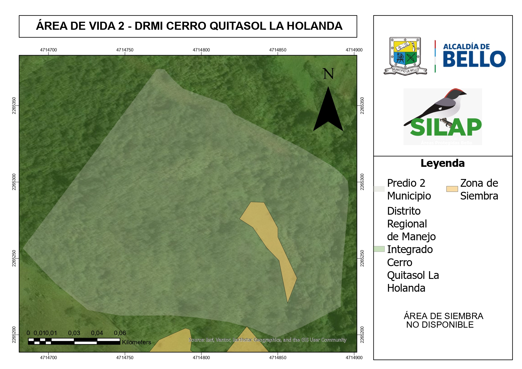 Mapa de predio 2 con zonas de siembra