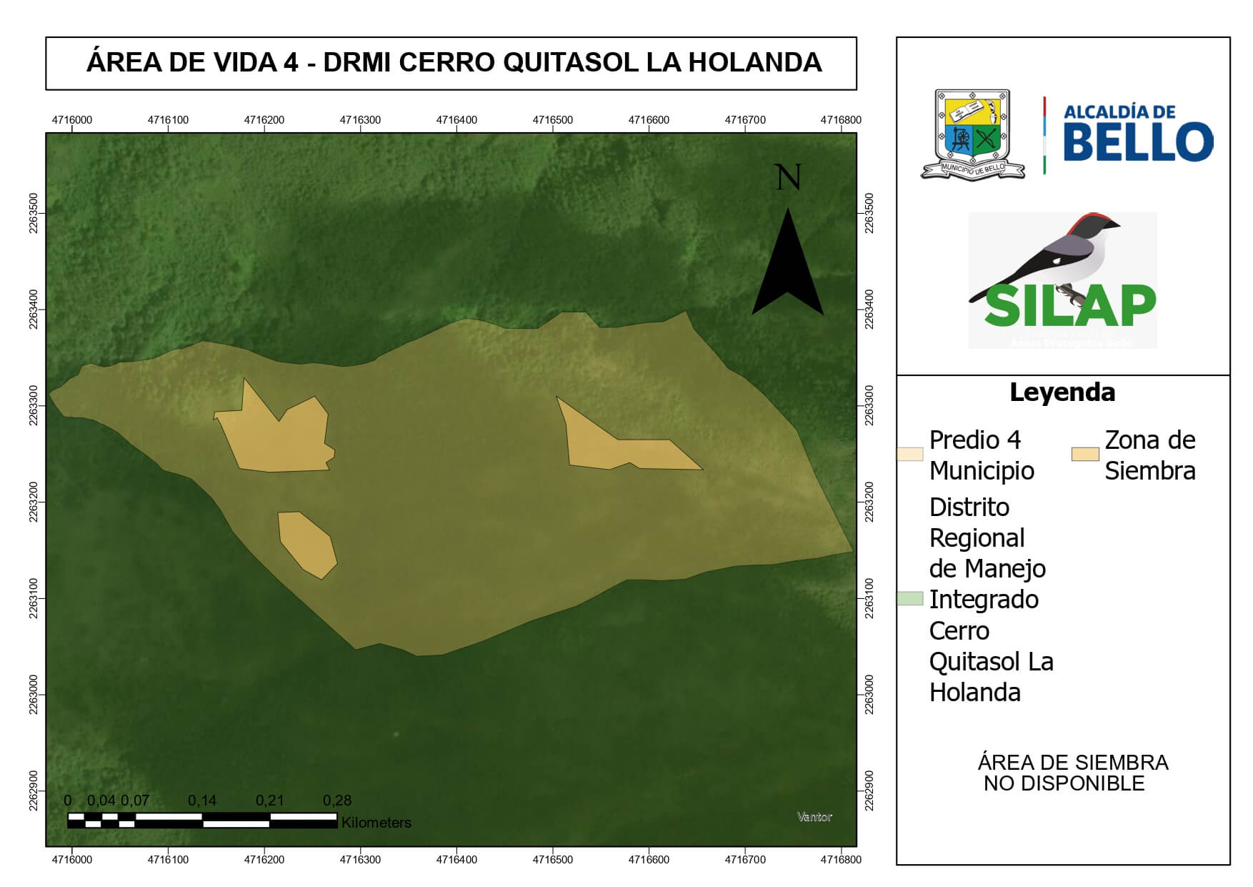 Mapa de predio 4 con zonas de siembra