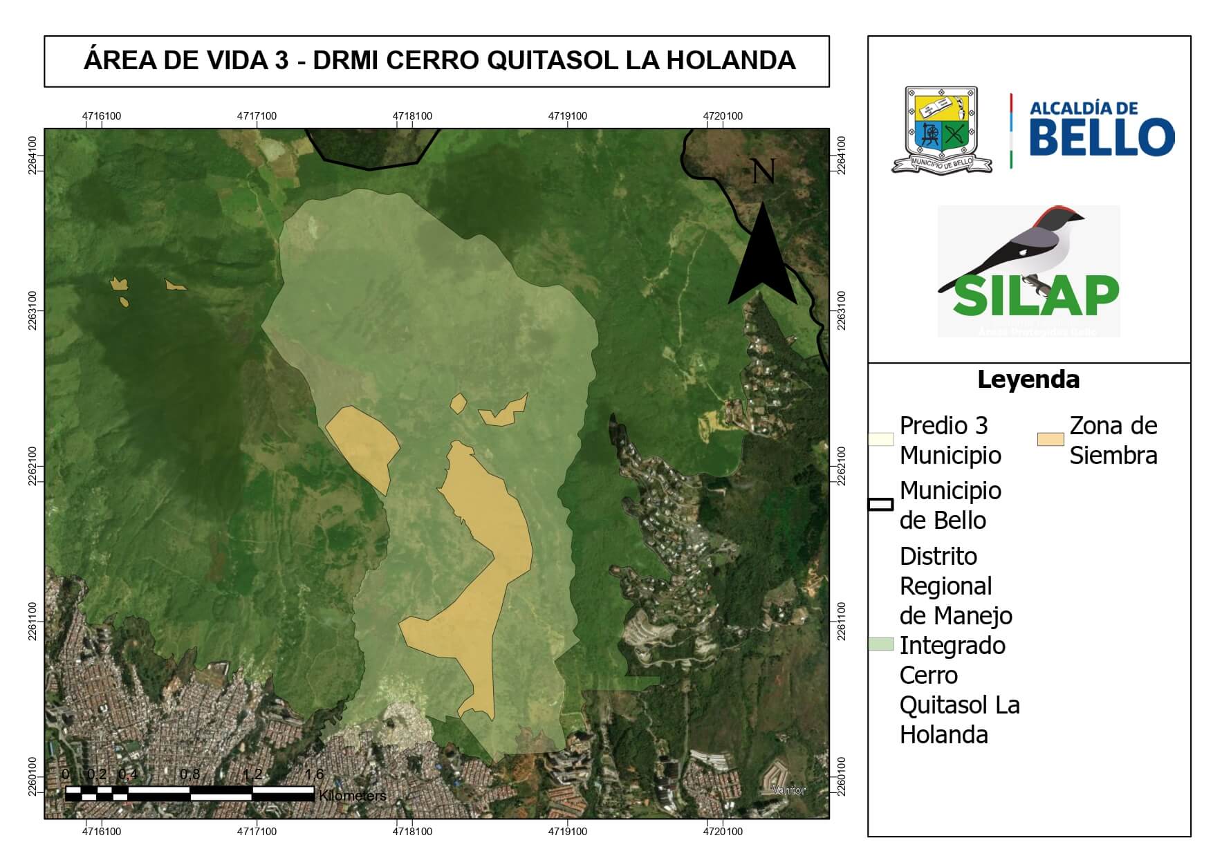 Mapa de predio 3 con zonas de siembra