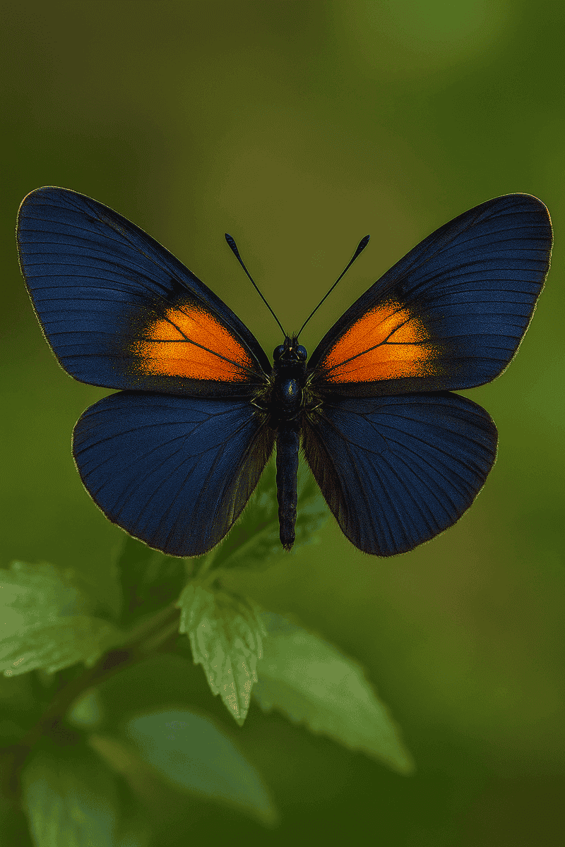 Mariposa de alas anaranjadas con manchas negras, posada sobre una flor mientras extiende parcialmente sus alas.